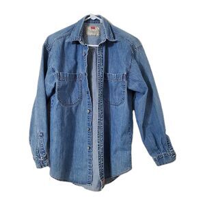 Levis Denim Shirt Adult Small Blue Western Cowboy Rodeo 90s Wash Red Tab Men